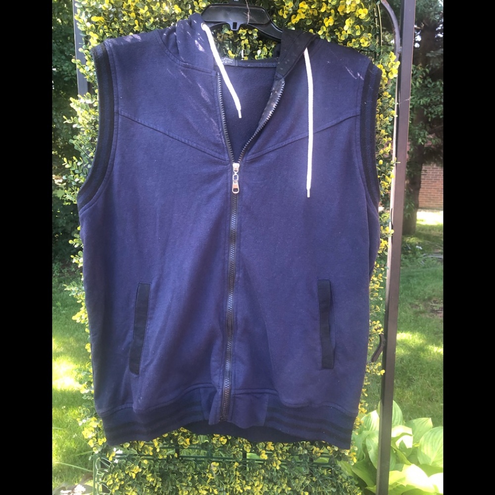 Coof Andy  navy zippered hoodie vest Sz M
